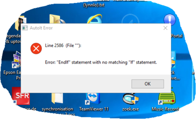 ceci est la fenêtre d'erreur autoit de l'application Look_My_Hardware, empêchent de le lancer
